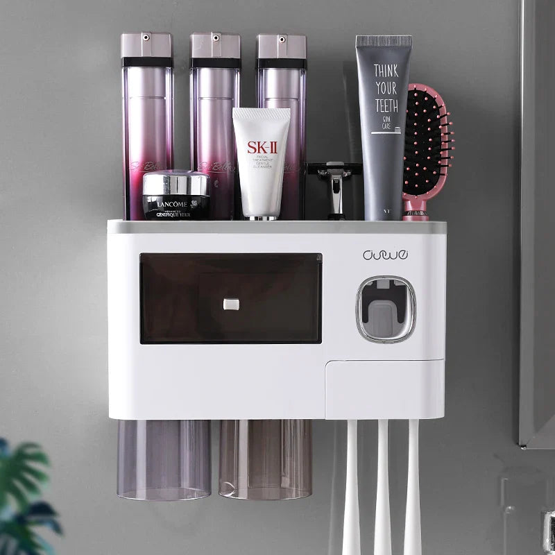 Dispensador De Creme Dental Automático e suporte De Escova De Dentes Invertido