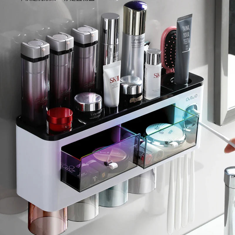 Dispensador De Creme Dental Automático e suporte De Escova De Dentes Invertido