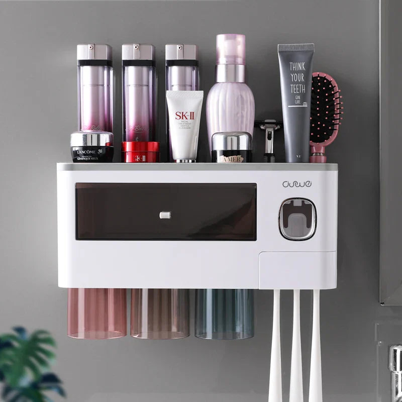 Dispensador De Creme Dental Automático e suporte De Escova De Dentes Invertido