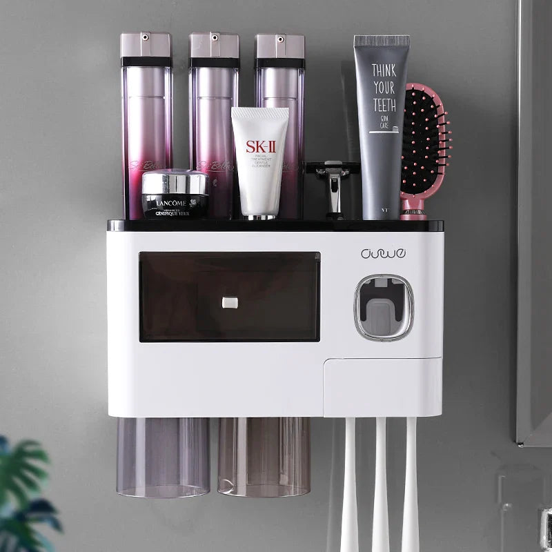 Dispensador De Creme Dental Automático e suporte De Escova De Dentes Invertido