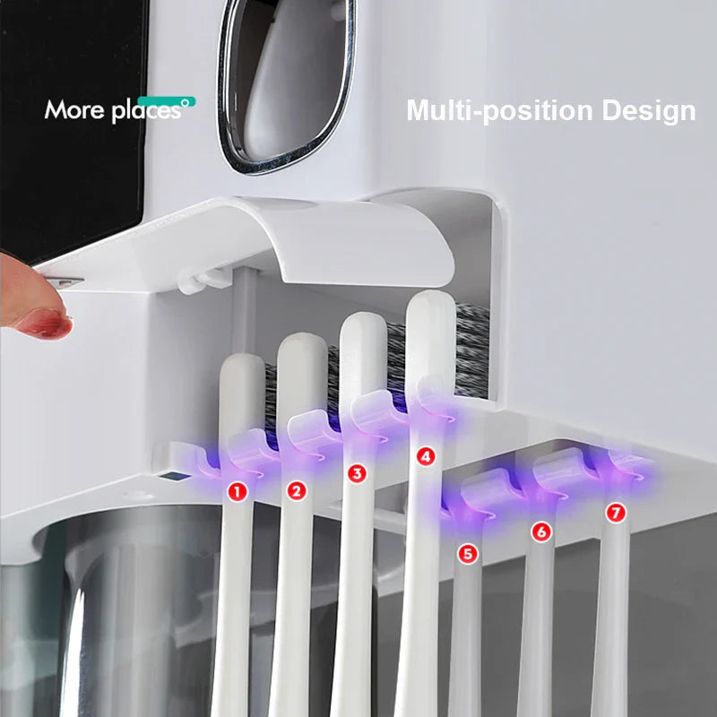 Dispensador De Creme Dental Automático e suporte De Escova De Dentes Invertido