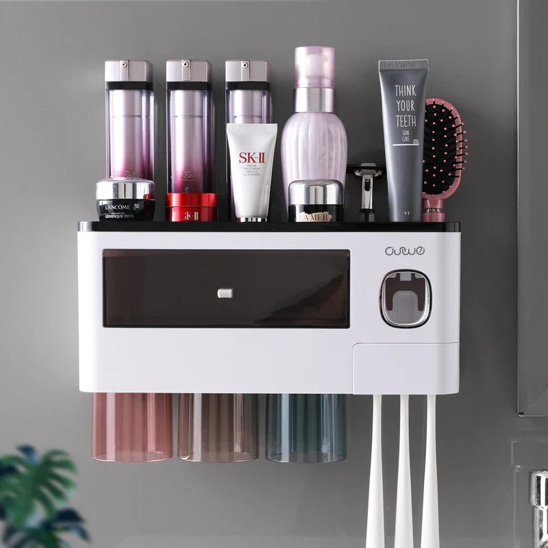 Dispensador De Creme Dental Automático e suporte De Escova De Dentes Invertido